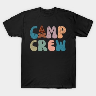 Camp Crew Retro Groovy Vintage Happy First Day Of School T-Shirt